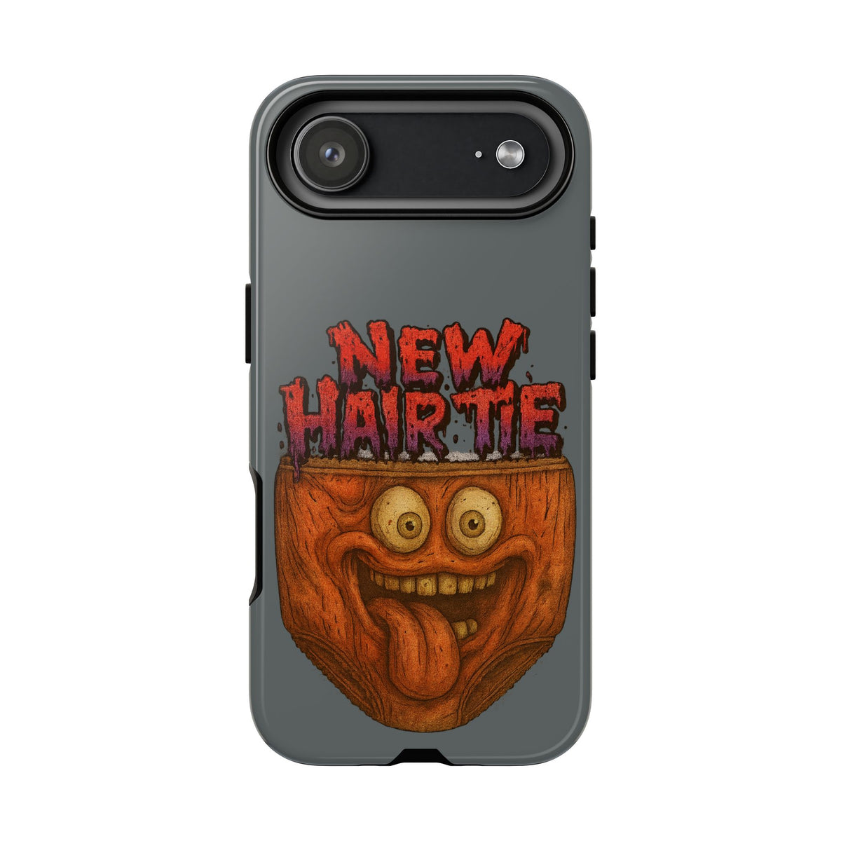 Phone Case — 'New Hairte' Funny Grinning Tongue-Out Monster Design