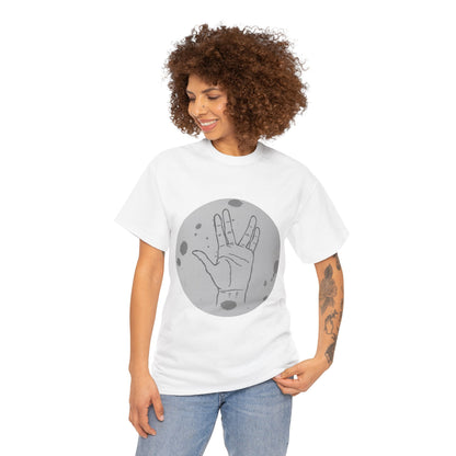 Vulcan Salute Moon Tee | Science Fiction Hand Graphic Tee