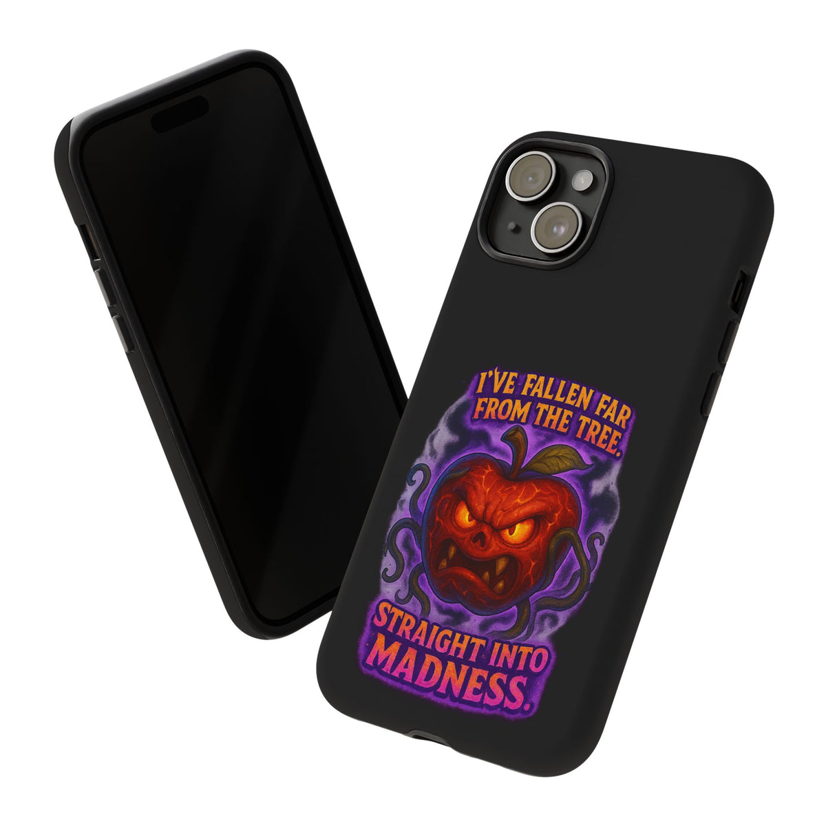 Phone Case — 'I've Fallen Far From the Tree, Straight Into Madness' Pumpkin Horror Design