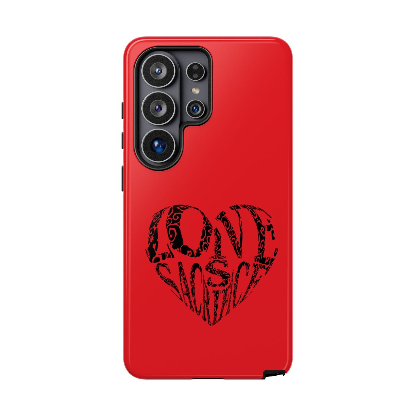 Red 'Love Justice' Heart Phone Case — Protective iPhone Cover, Valentine’s Gift