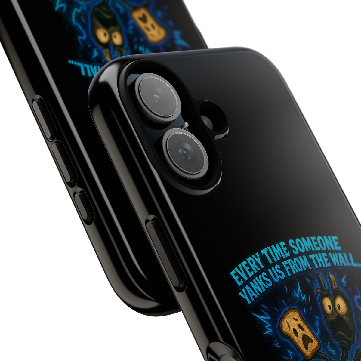 Phone Case — 'Every Time Someone Yanks Us From the Wall... We Lose Another Piece of Our Sanity' Blue Monster Design