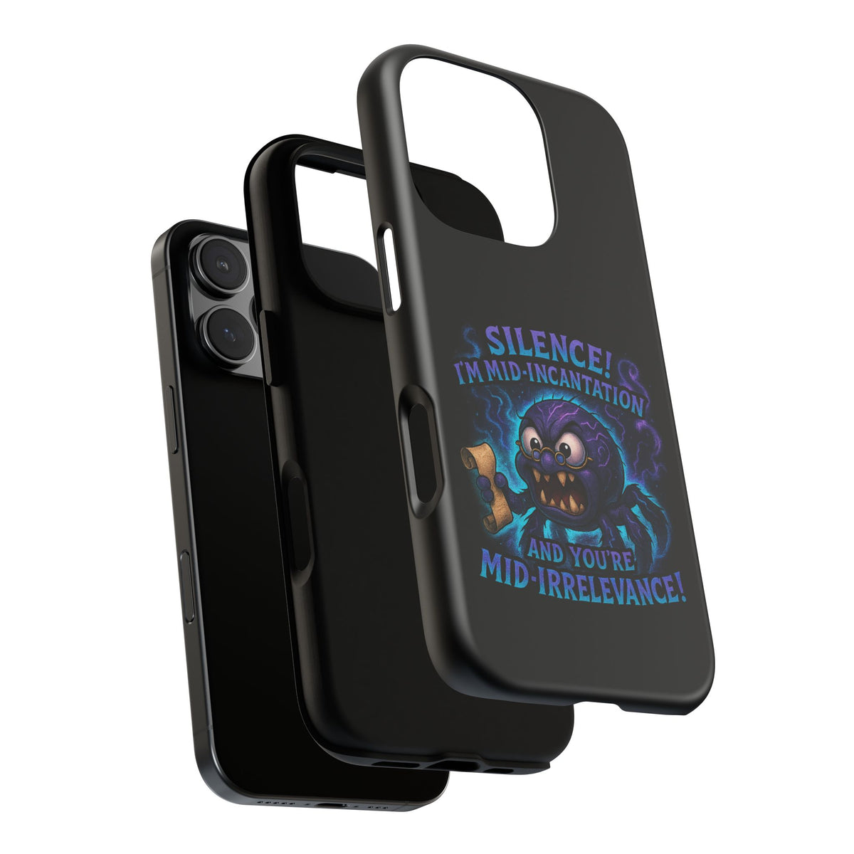 Phone Case — "Silence! I'm Mid-Incantation" Cute Angry Spider Magic Design