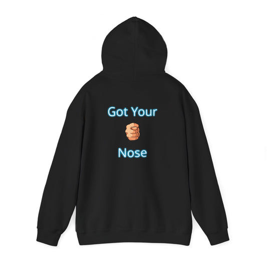 Got Your Nose Hoodie — Playful Baby-Grab Back Print Pullover