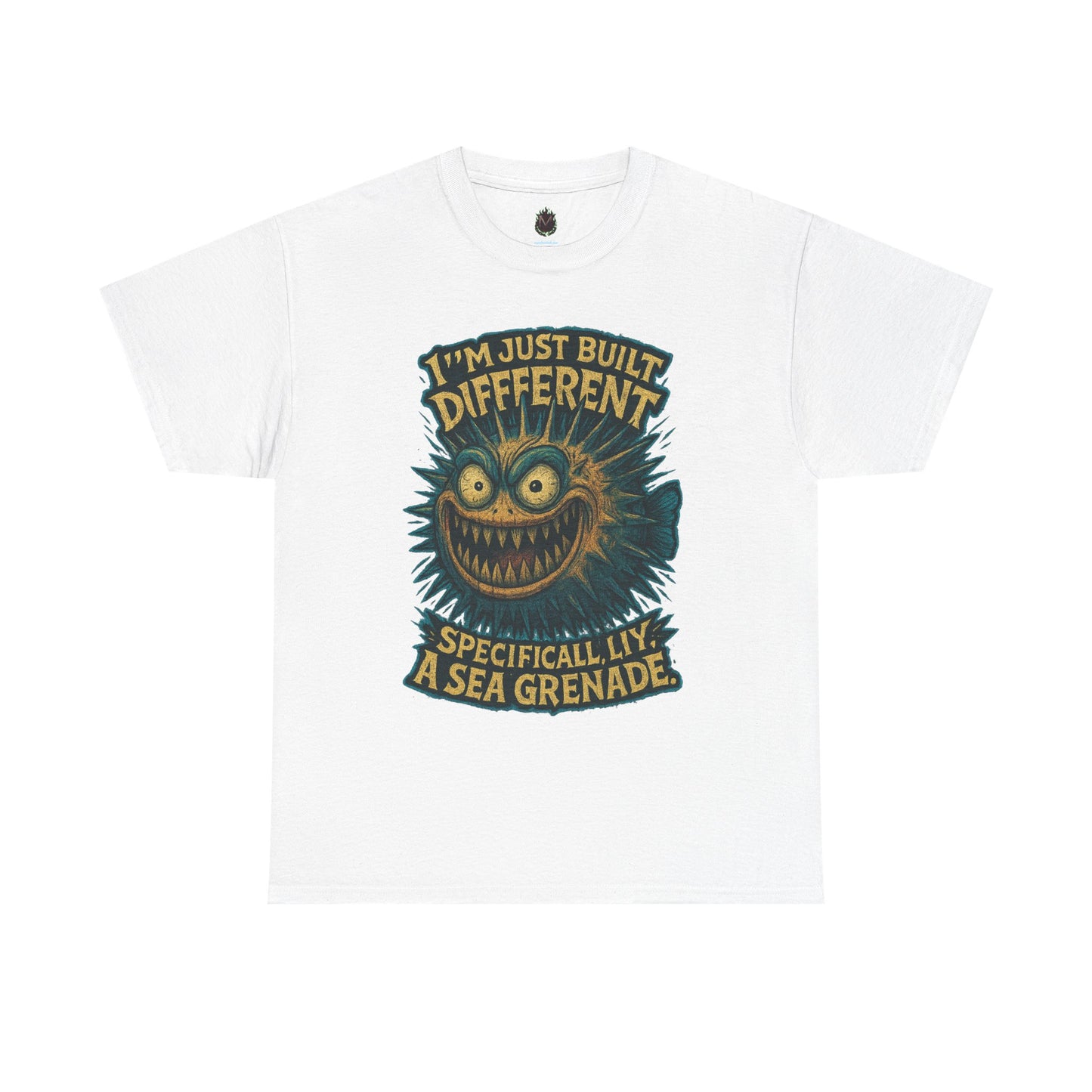 I'm Just Built Different Sea Grenade Tee | Pufferfish Illustration