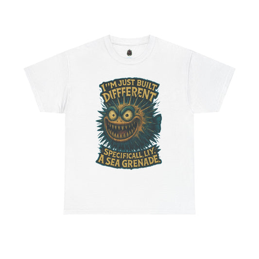 I'm Just Built Different Sea Grenade Tee | Pufferfish Illustration