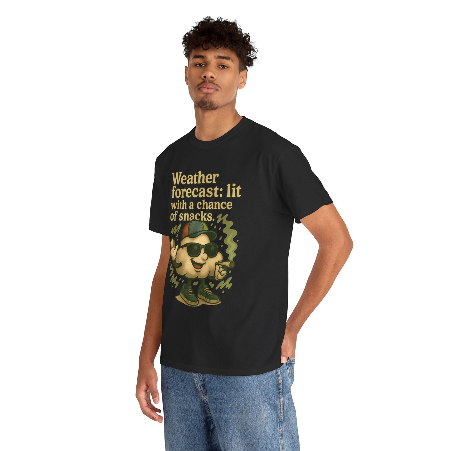 Weather Forecast: Lit With a Chance of Snacks – Chill Cloud T-Shirt