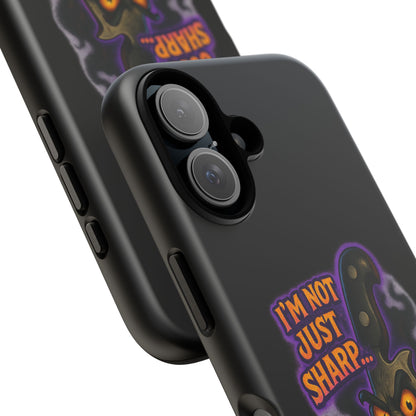 Knife Graphic Phone Case — "I'm Not Just Sharp... I'm Psycho-Sharp" Horror Phone Cover