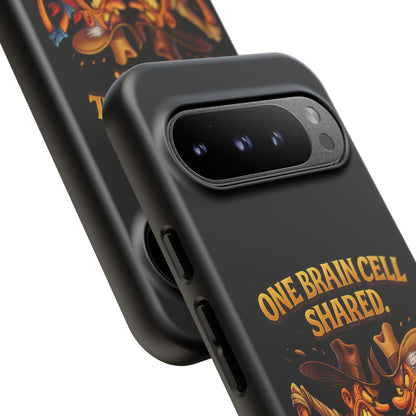 Phone Case — 'One Braincell Shared, Constantly Fighting for Custody' Funny Rivalry Cartoon