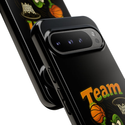 Team Player Basketball Phone Case — Cute Cartoon Pickle Dunk Phone Cover