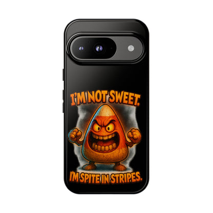Phone Case — "I'm Not Sweet, I'm Spite in Stripes" Candy Monster Design