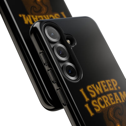 Phone Case — "I Sweep. I Scream. I Smile in That Order." Halloween Horror Design