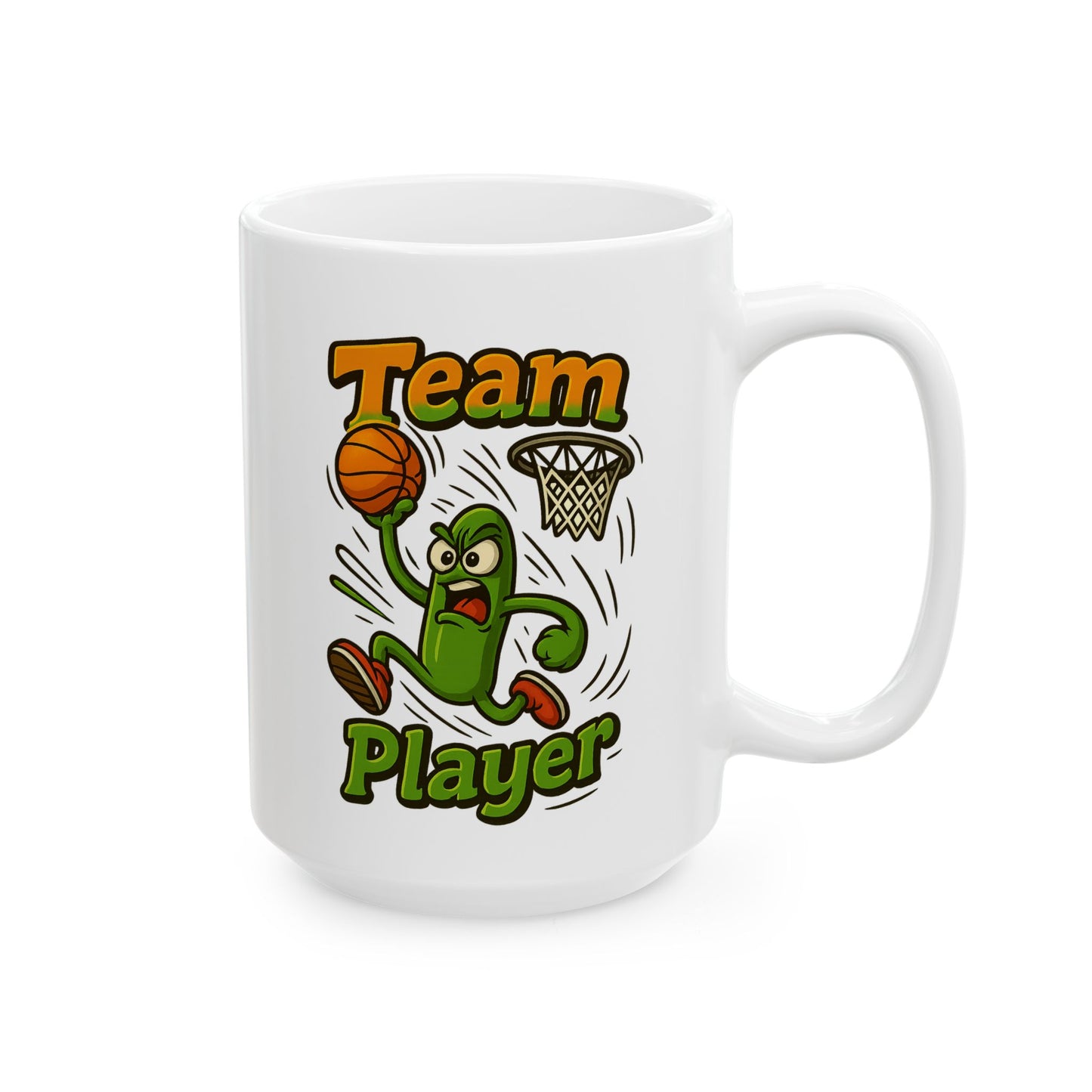 Basketball  Ceramic Mug — 'Team Player' Sports Coffee Cup (11oz, 15oz)