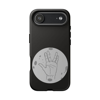 Spock Live Long Phone Case — Vulcan Salute Moon Graphic