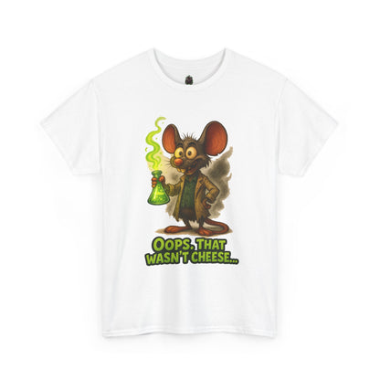 Oops That Wasn't Cheese mouse scientist T-Shirt | funny lab rat design