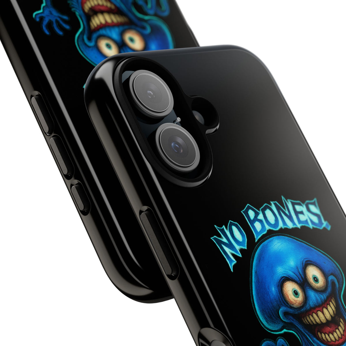 Phone Case — 'No Bones, No Chill, No Mercy' Blue Jellyfish Horror Design