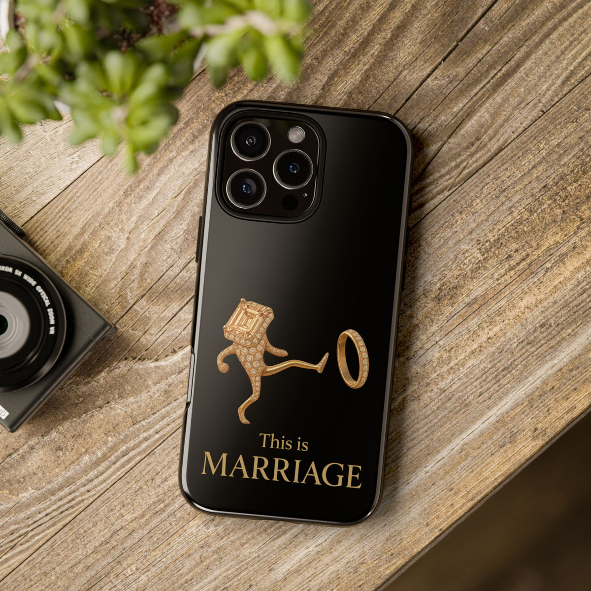 Phone Case - ‘This is Marriage’ Gold Ring Cartoon Design