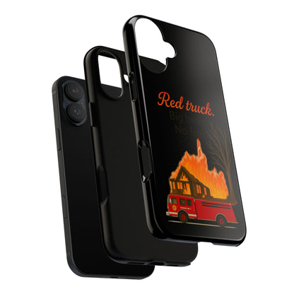 Phone Case — 'Red truck' Fire Truck Design, Vintage Firefighter Gift