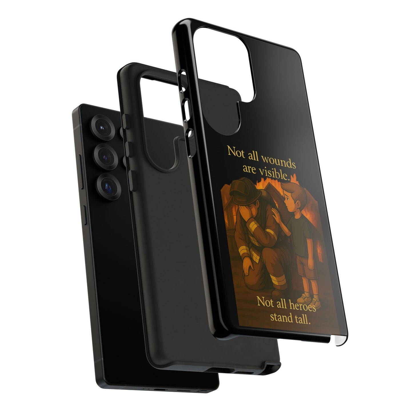 Phone Case — “Not All Wounds Are Visible” Firefighter PTSD Support Design