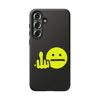 Phone Case — Neon Middle Finger Emoji Graphic
