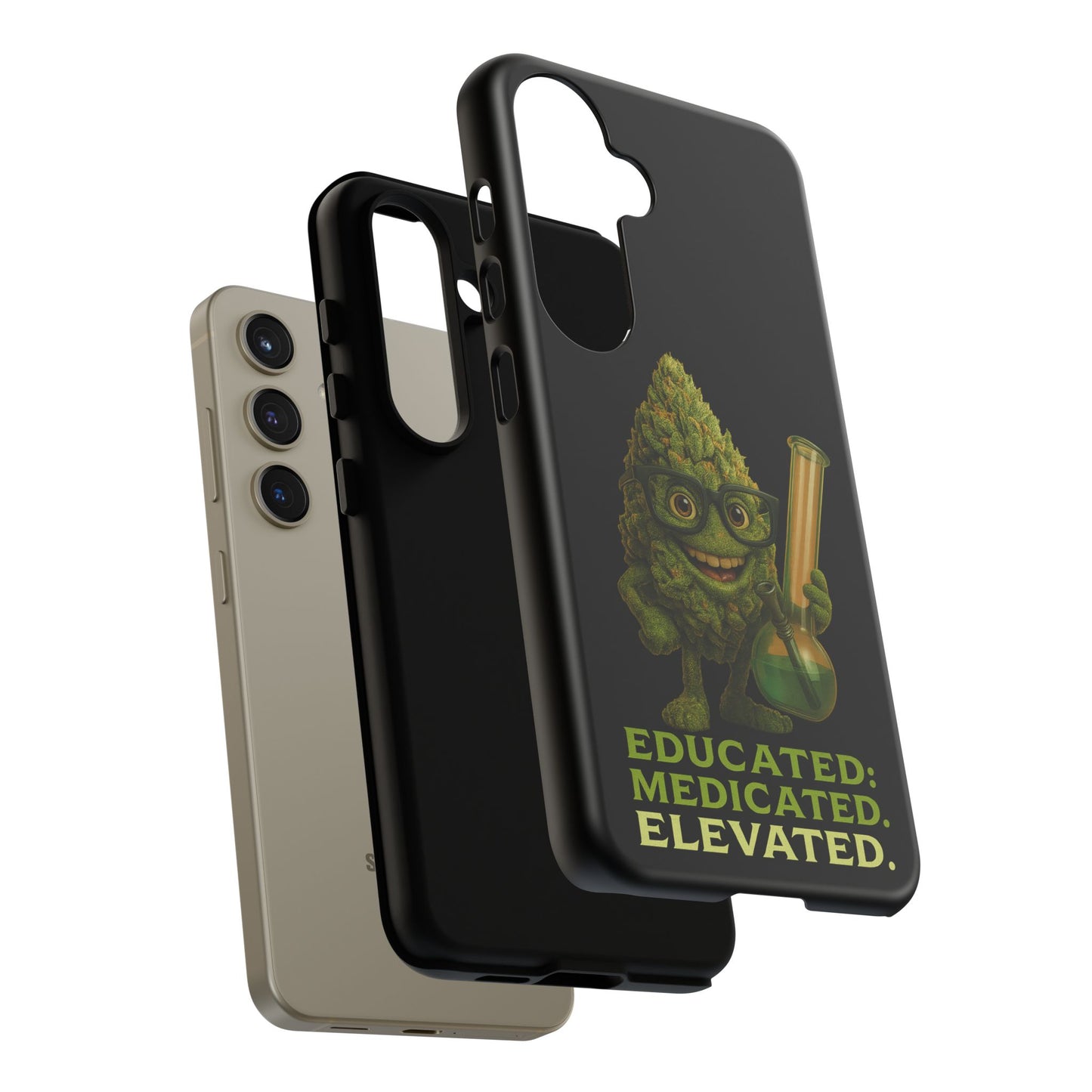 Phone Case — "Educated. Medicated. Elevated." Cute Bud Scientist Design