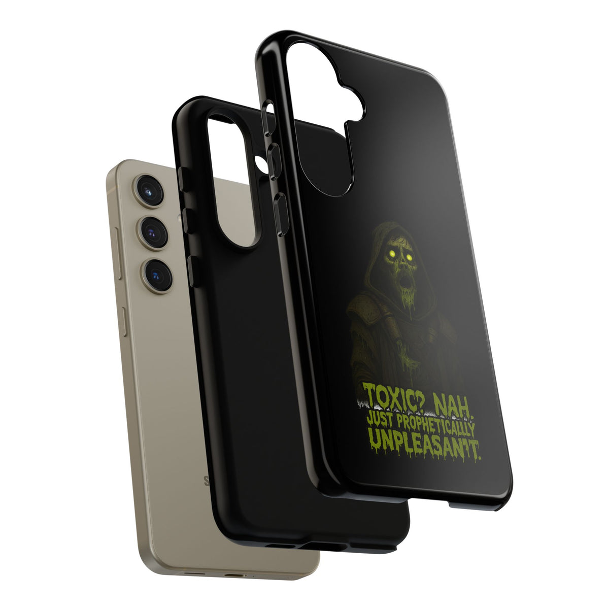 Phone Case — 'Toxic? Nah, Just Prophetically Unpleasant' Neon Grim Reaper Protective Cover