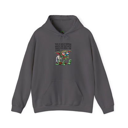 Cute Monster Hoodie with "This Is What Happiness Looks Like When You May Have Your Wings Open..." — Whimsical Gift Pullover