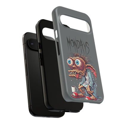 Mondays Zombie Character Phone Case – Funny Groggy Coffee Phone Cover