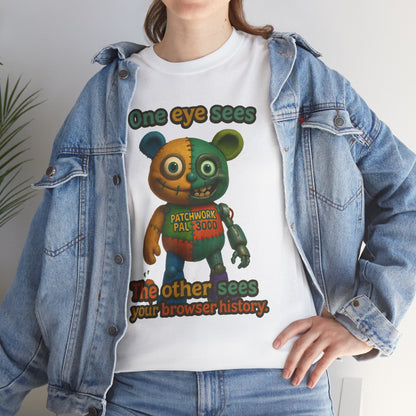 Two-Faced Teddy Bear Tee | One Eye Sees, The Other Sees Your Browser History