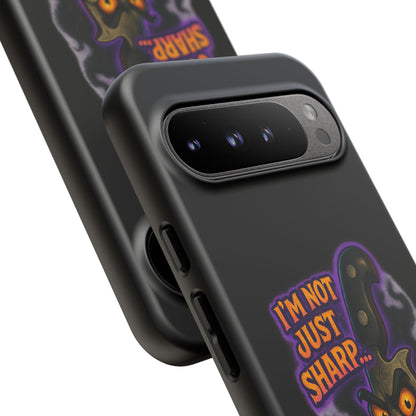 Knife Graphic Phone Case — "I'm Not Just Sharp... I'm Psycho-Sharp" Horror Phone Cover