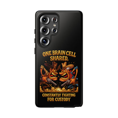 Phone Case — 'One Braincell Shared, Constantly Fighting for Custody' Funny Rivalry Cartoon