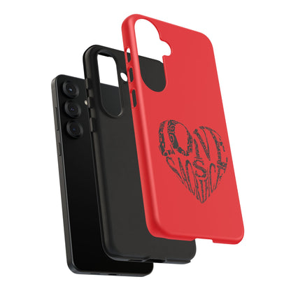 Red 'Love Justice' Heart Phone Case — Protective iPhone Cover, Valentine’s Gift