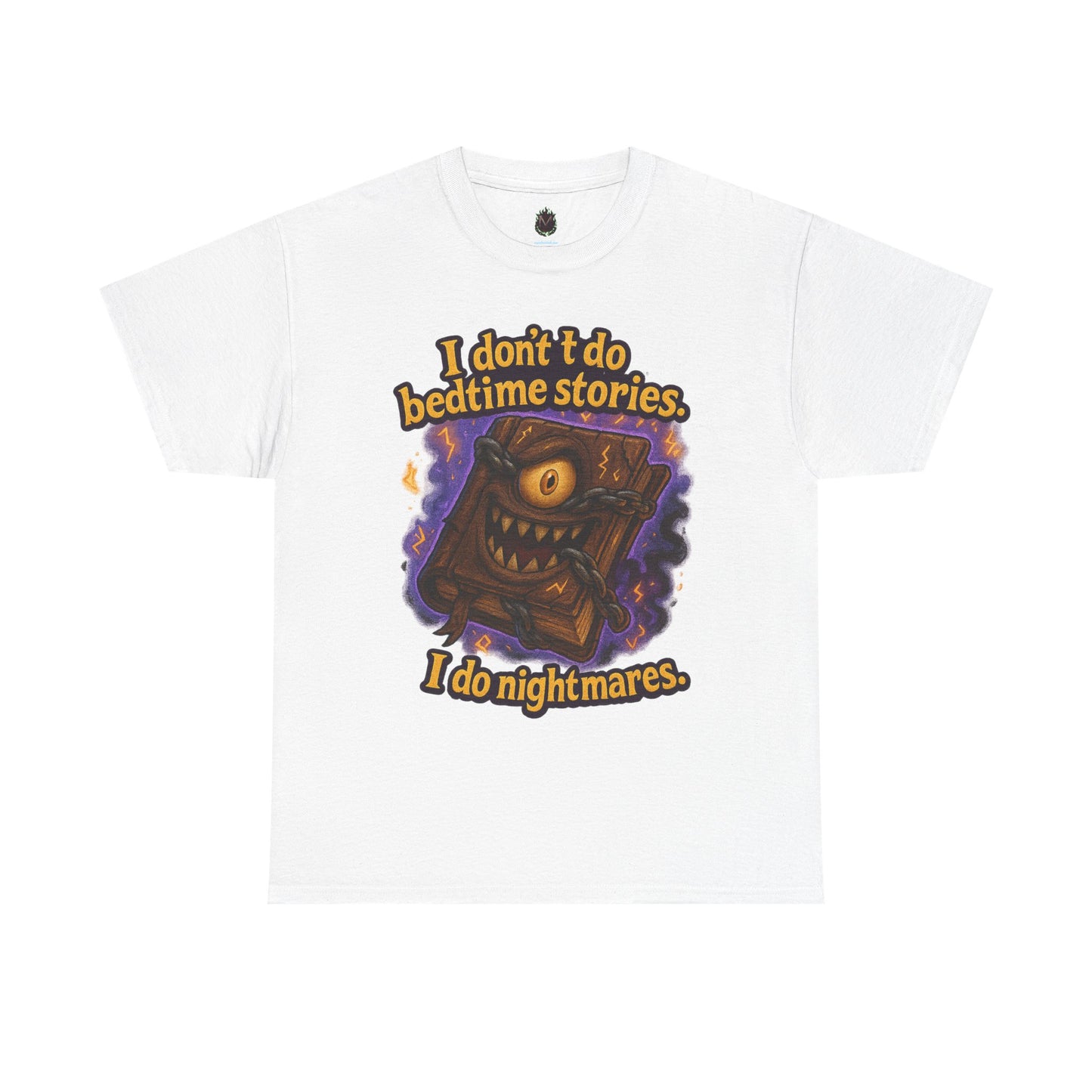 Horror Storybook Tee — "I don't do bedtime stories. I do nightmares."