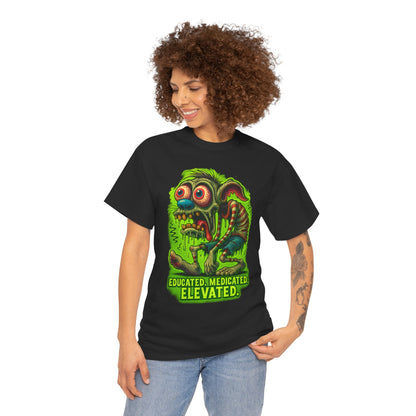 Educated. Medicated. Elevated. – Zombie Slacker T-Shirt