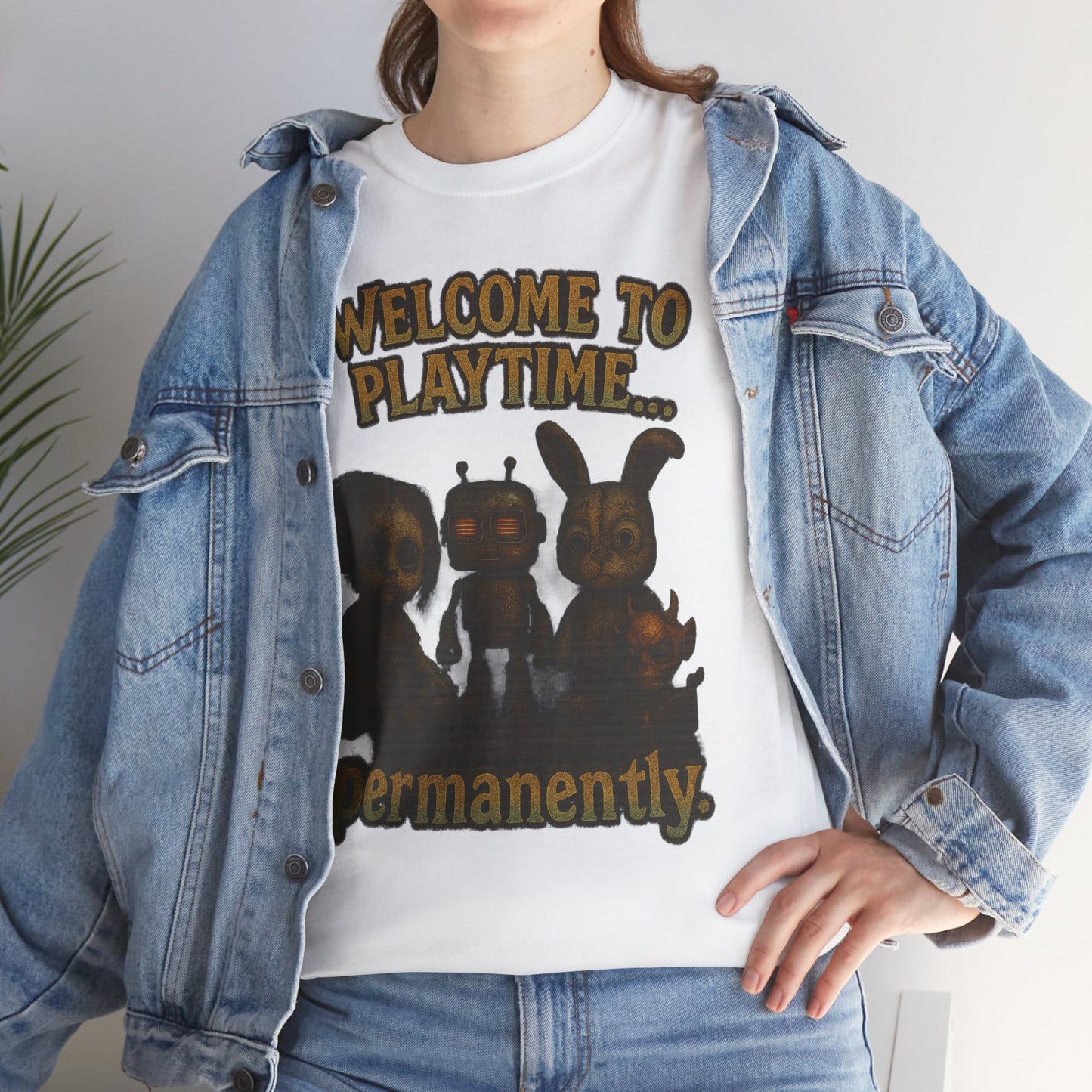 Welcome to Playtime Permanently T-Shirt | Creepy Animatronic Trio