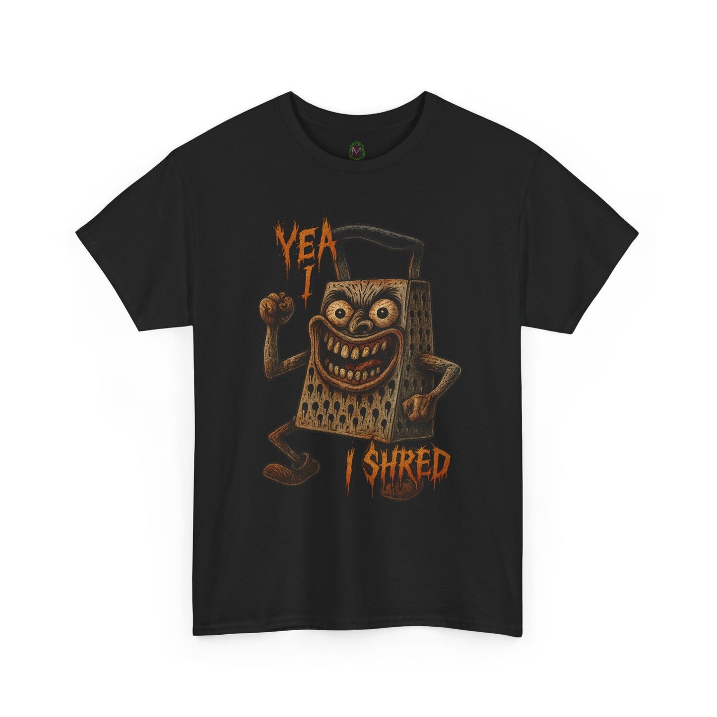Yea I Shred – Evil Cheese Grater Funny Horror T-Shirt