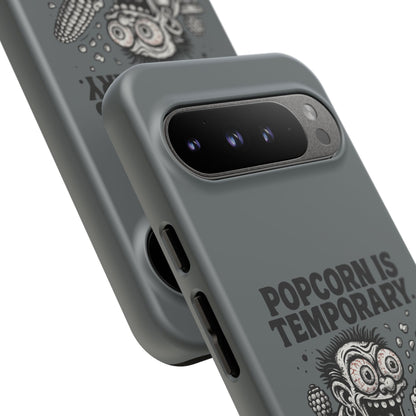 Phone Case — "Popcorn Is Temporary, Corn Is Eternal" Retro Zombie Corn Design
