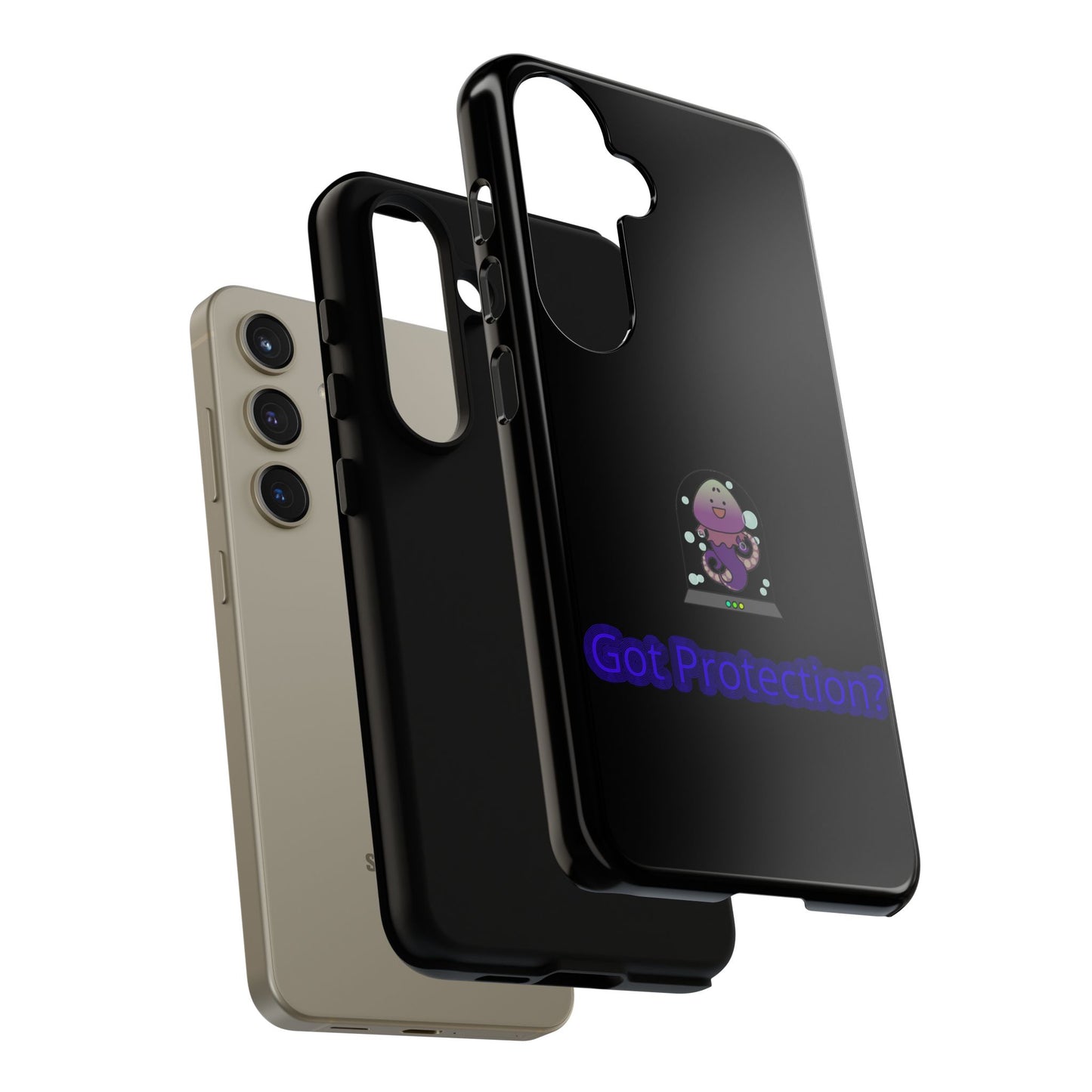 Phone Case — 'Got Protection?' Cute Purple Alien Anti-Shock Protective Cover