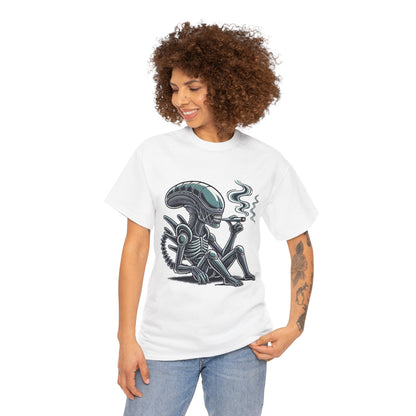 Alien Smoking Graphic Tee — Retro Sci‑Fi Xenomorph T-Shirt