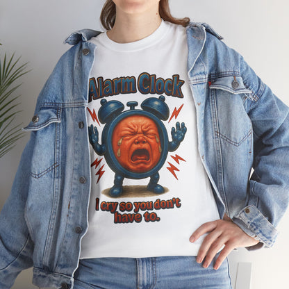 Alarm Clock Crying Baby Tee | Retro Cartoon Alarm Graphic
