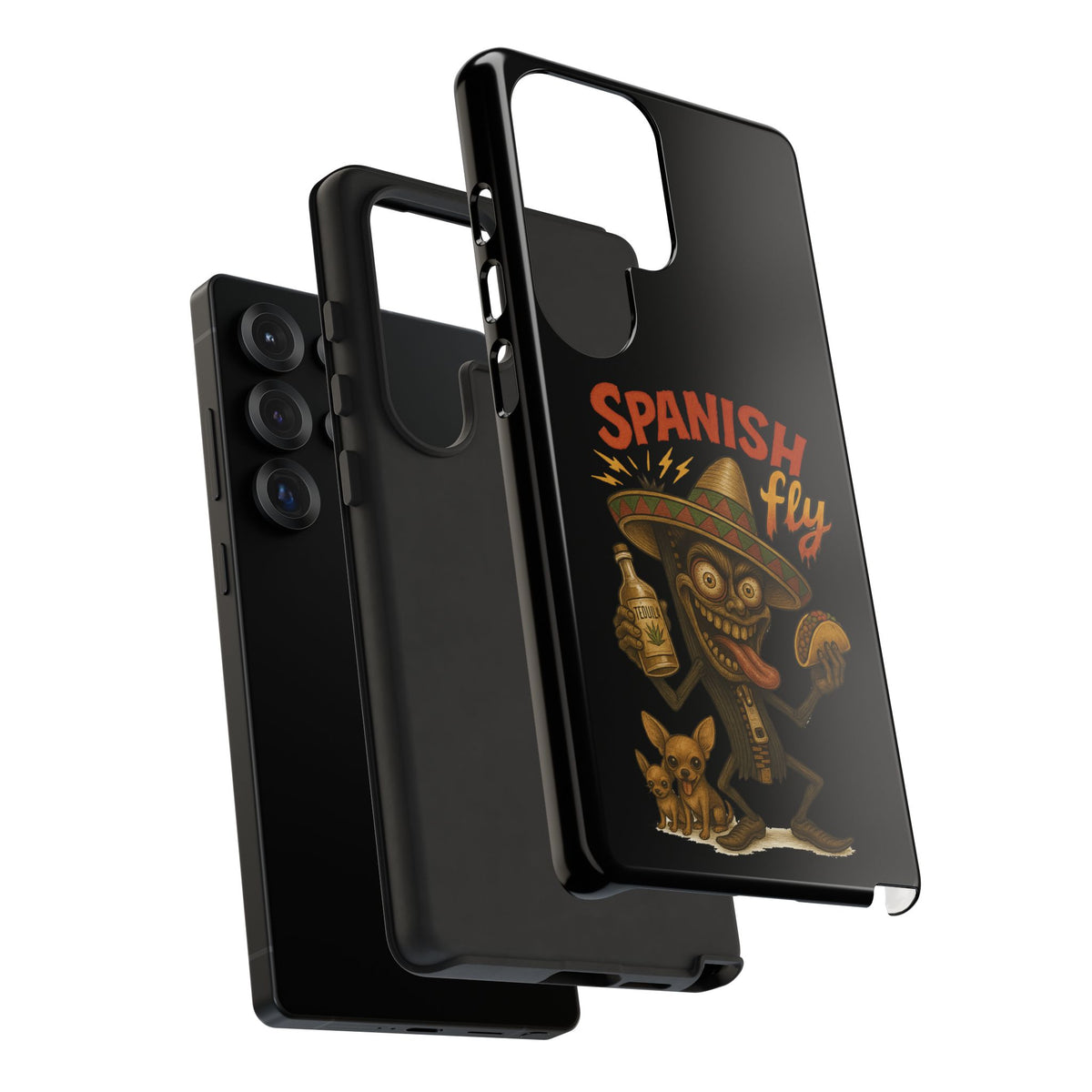 Spanish Fly Tough Phone Case — Retro Skull Sombrero Design