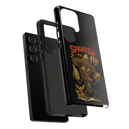 Spanish Fly Tough Phone Case — Retro Skull Sombrero Design