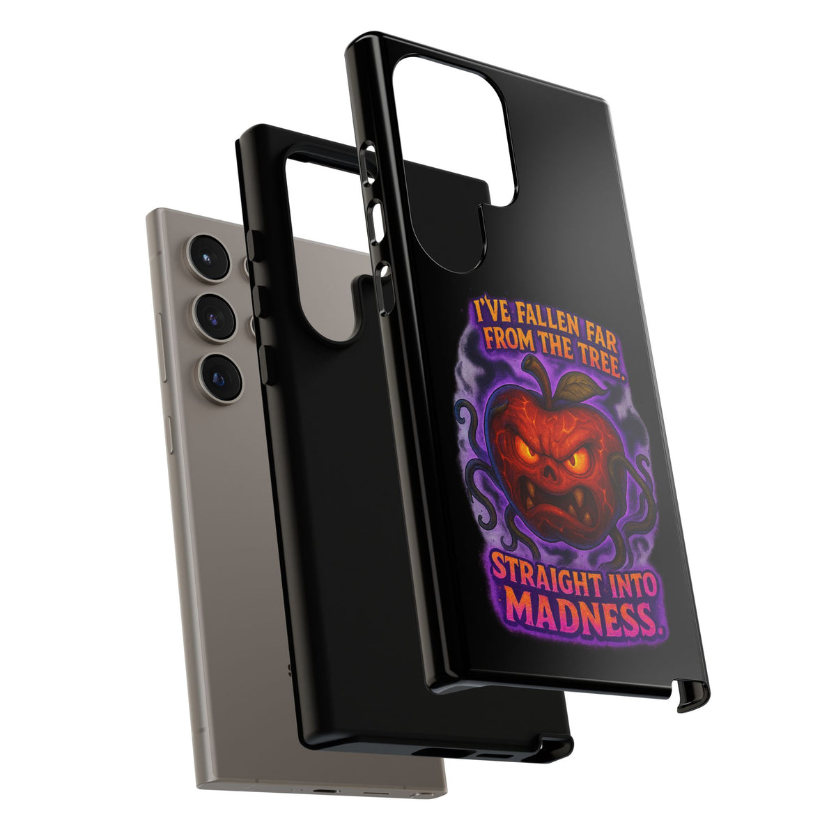 Phone Case — 'I've Fallen Far From the Tree, Straight Into Madness' Pumpkin Horror Design