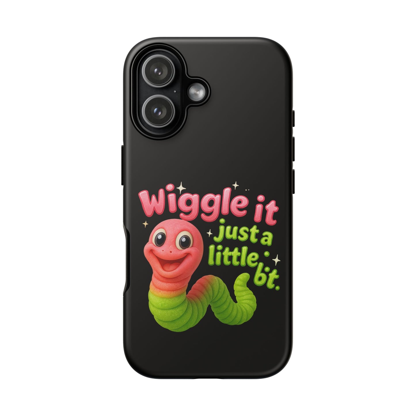 Wiggle It Worm Phone Case — Cute Pink & Green Cartoon iPhone Cover