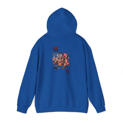 Patriotic Monster Hoodie - Funny USA Flag Character Back Graphic