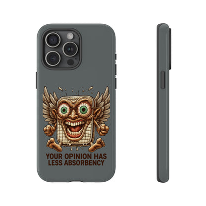 Phone Case — Funny Vintage Winged Toaster Design (“Your Opinion Has Less Absorbency”)