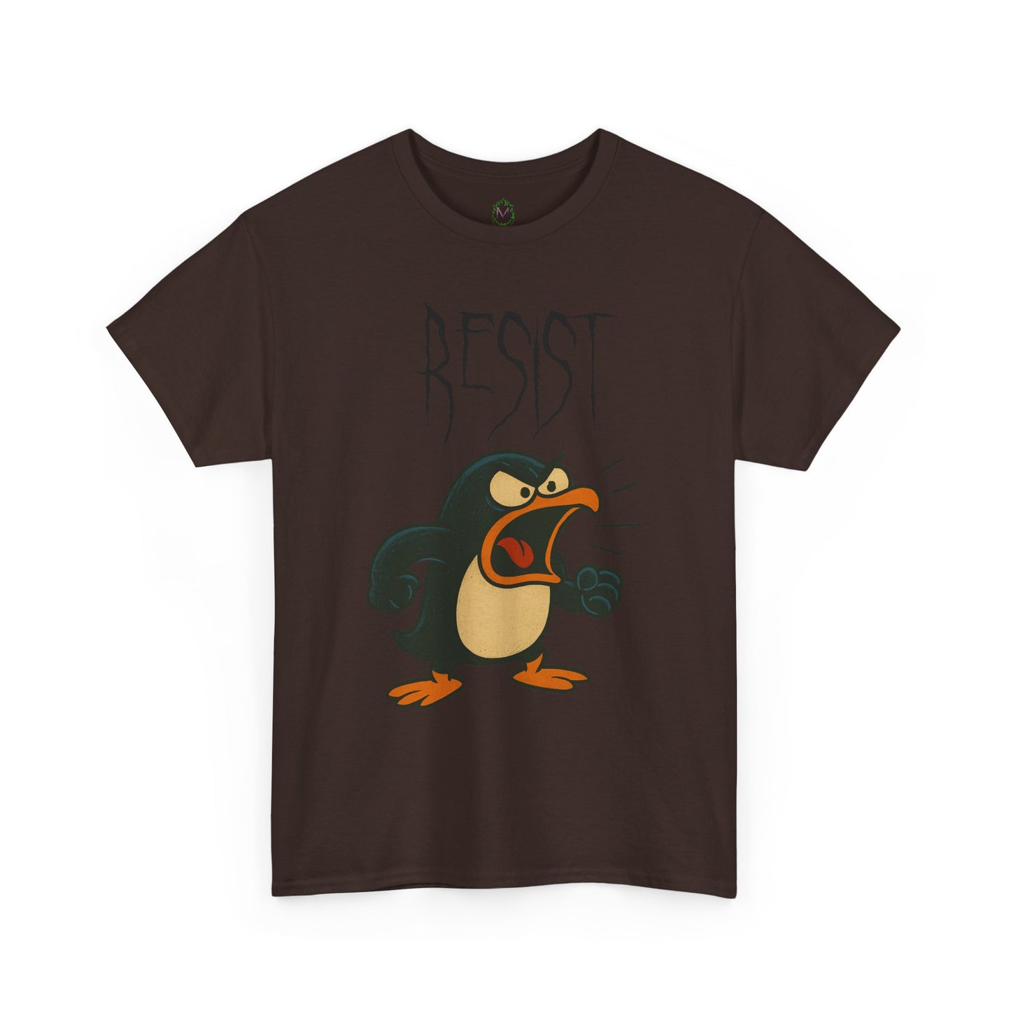 Resist Penguin Unisex Heavy Cotton Tee | Protest Shirt, Gift for Activists,