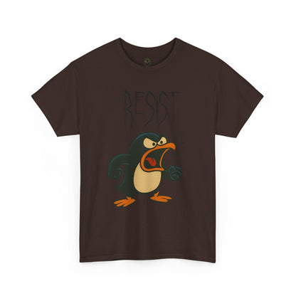 Resist Penguin Unisex Heavy Cotton Tee | Protest Shirt, Gift for Activists,
