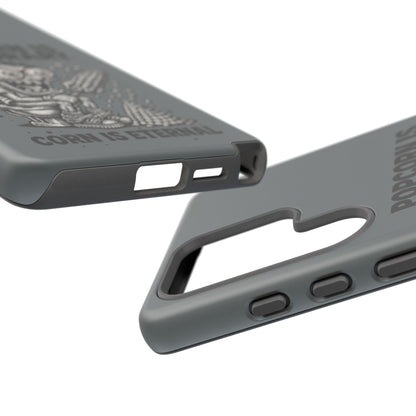 Phone Case — "Popcorn Is Temporary, Corn Is Eternal" Retro Zombie Corn Design