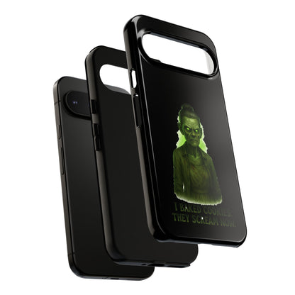 Spooky Green Ghost Phone Case — "I Baked Cookies, They Scream Now" Horror iPhone Cover
