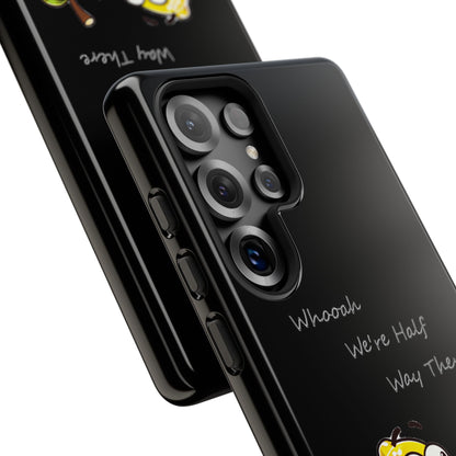 Phone Case - Playful Pear & Lemon Illustration with “Whooah We're Half Way There”
